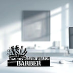 Bazinco Barber Tools Personalized Barber Name Plate | Custom Salon Name Board for Barbershop