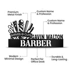 Bazinco Barber Tools Personalized Barber Name Plate | Custom Salon Name Board for Barbershop