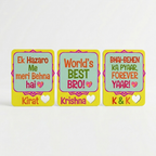 Bazinco Personalized Bhai Behen Fridge Magnet | Custom Name Sibling Gift Magnet | Bhai-Behen Ka Pyaar Forever Yaar