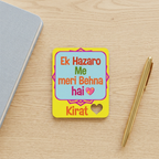 Bazinco Personalized Bhai Behen Fridge Magnet | Custom Name Sibling Gift Magnet | Bhai-Behen Ka Pyaar Forever Yaar