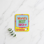 Bazinco Personalized Bhai Behen Fridge Magnet | Custom Name Sibling Gift Magnet | Bhai-Behen Ka Pyaar Forever Yaar