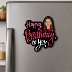 Bazinco Personalized Birthday Photo Fridge Magnet | Custom Happy Birthday Refrigerator Magnet with Photo | Personalized Birthday Gift & Kitchen Decor
