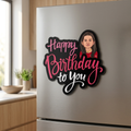 Bazinco Personalized Birthday Photo Fridge Magnet | Custom Happy Birthday Refrigerator Magnet with Photo | Personalized Birthday Gift & Kitchen Decor