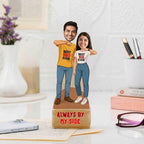 Bazinco Personalized By My Side Sibling Caricature | Custom Brother Sister Gift Plaque | Acrylic Keepsake for Raksha Bandhan & Birthday