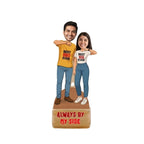 Bazinco Personalized By My Side Sibling Caricature | Custom Brother Sister Gift Plaque | Acrylic Keepsake for Raksha Bandhan & Birthday