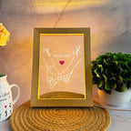 Personalized Couple LED Photo Frame – Custom Name & Date Hand-Holding Line Art