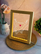 Personalized Couple LED Photo Frame – Custom Name & Date Hand-Holding Line Art