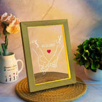 Personalized Couple LED Photo Frame – Custom Name & Date Hand-Holding Line Art