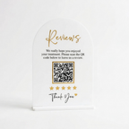 Bazinco Personalized Google Review QR Stand | Custom Acrylic Review QR Code Display Sign | Business Counter Feedback Display | Reception Desk Sign