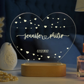 Bazinco Personalized Heart Couple LED Name Lamp | Custom Acrylic Night Lamp with Names & Special Date | Romantic Anniversary Gift for Couples