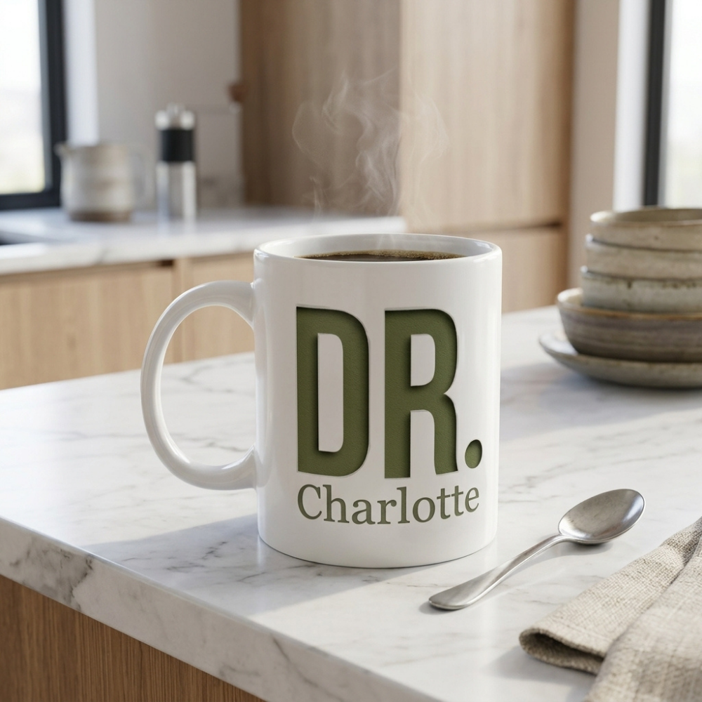 Bazinco Custom Initial Name Coffee Mug | Personalized Alphabet Ceramic Mug | Printed Coffee Cup for Home & Office | Birthday & Anniversary Gift | 325 ml