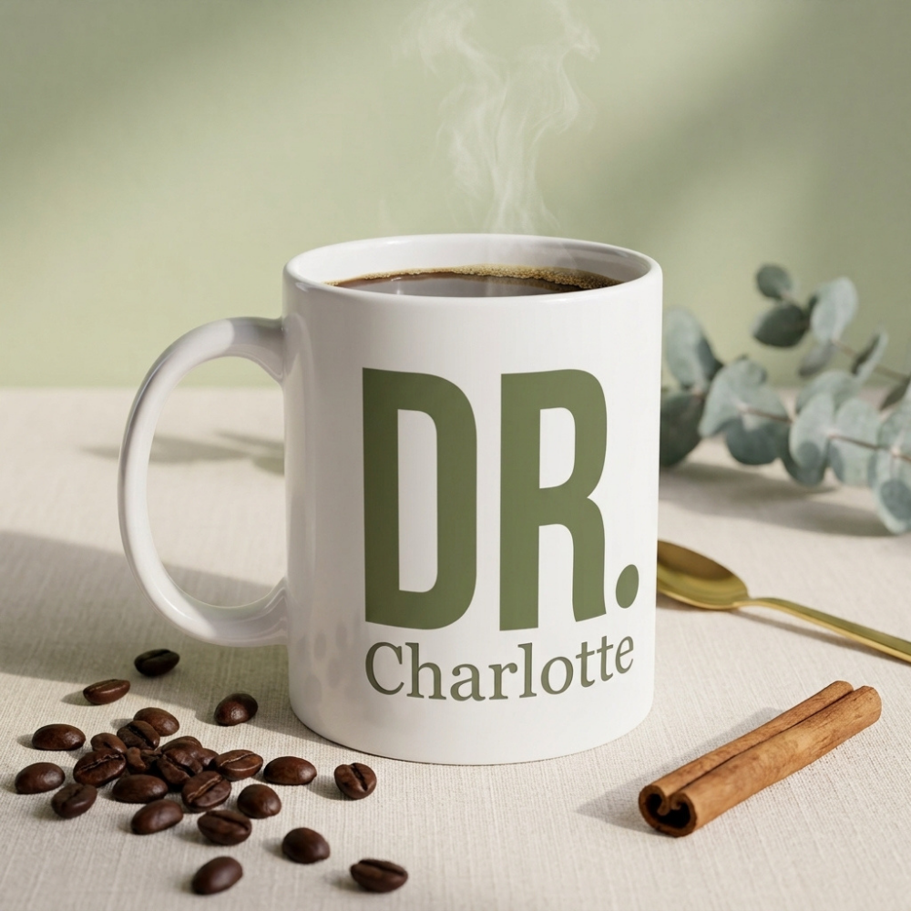 Bazinco Custom Initial Name Coffee Mug | Personalized Alphabet Ceramic Mug | Printed Coffee Cup for Home & Office | Birthday & Anniversary Gift | 325 ml