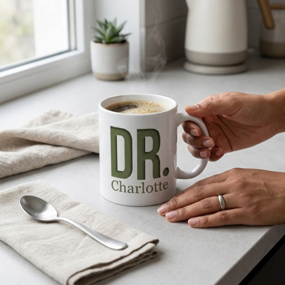 Bazinco Custom Initial Name Coffee Mug | Personalized Alphabet Ceramic Mug | Printed Coffee Cup for Home & Office | Birthday & Anniversary Gift | 325 ml