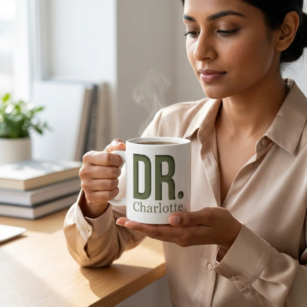 Bazinco Custom Initial Name Coffee Mug | Personalized Alphabet Ceramic Mug | Printed Coffee Cup for Home & Office | Birthday & Anniversary Gift | 325 ml