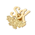 Bazinco Personalized Floral Initials Lapel Pin – Custom Monogram Brooch for Men