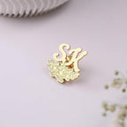 Bazinco Personalized Floral Initials Lapel Pin – Custom Monogram Brooch for Men