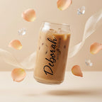 Bazinco Personalized Maid of Honor Glass Can Cup | Custom Name Bridesmaid Glass Tumbler | Wedding Party Gift with Bamboo Lid & Glass Straw