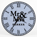 Bazinco Personalized Mr & Mrs Wall Clock | Custom Family Name Vintage Roman Numeral Wall Clock | Wedding & Anniversary Gift for Couples