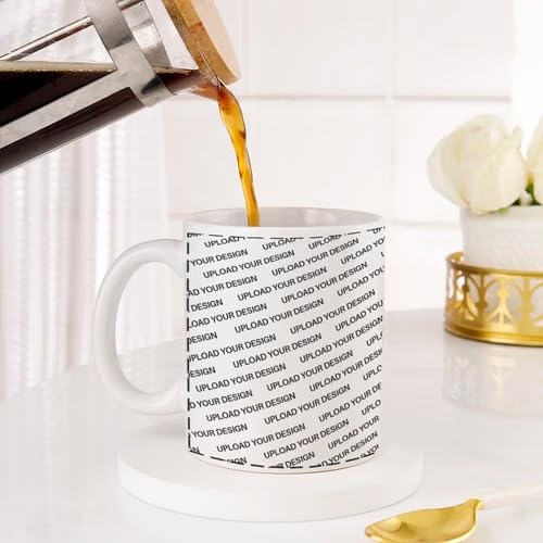 Bazinco Personalized Ceramic Coffee Mug – Upload Your Design Full Wrap Custom Photo Mug