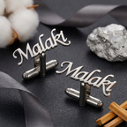 Bazinco Personalized Name Cufflinks Design – Custom Name Cufflinks for Men