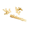 Bazinco Custom Letter Cufflinks with Personalized Name Tie Clip – Premium Rose Gold Monogram Set