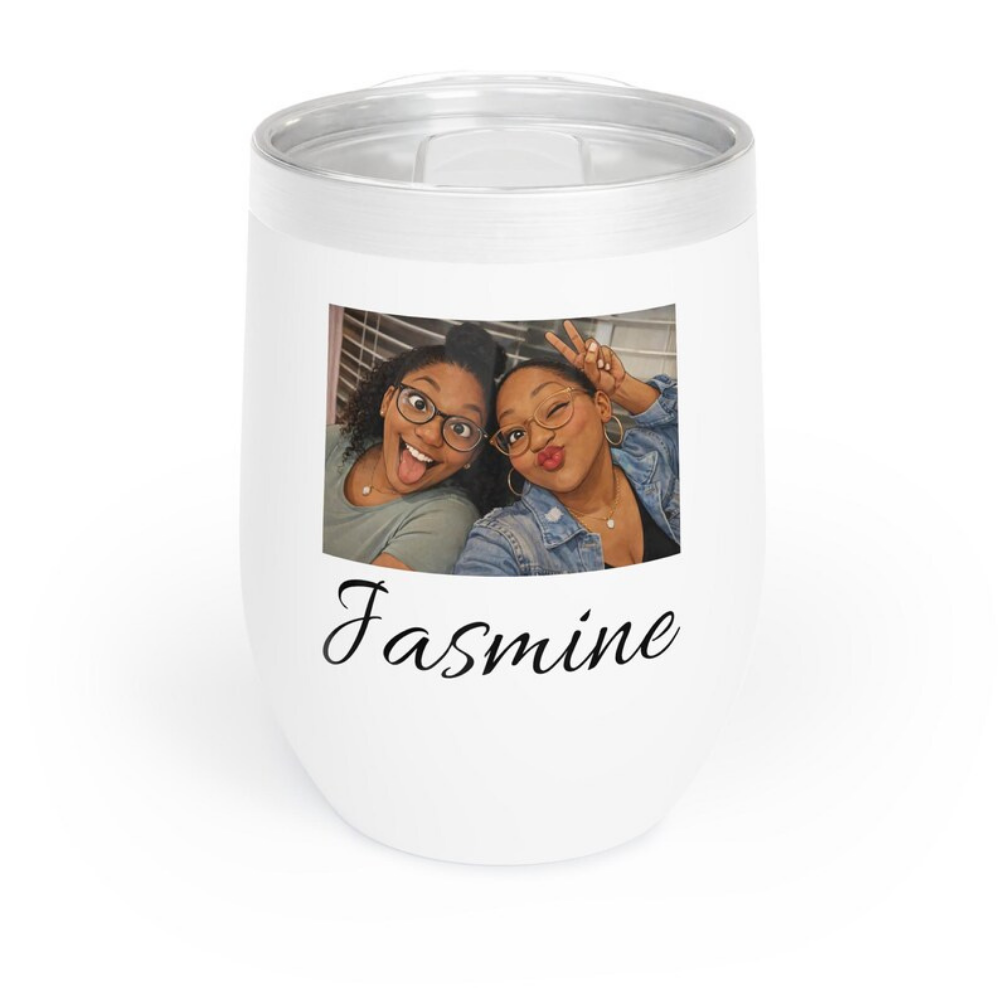 Personalized Picture Wine Tumbler with Name – Custom Photo Stainless Steel Vacuum Insulated Cup, Unique Gift for Her, Best Friend & Family | Bazinco