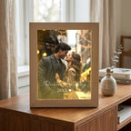 Bazinco Custom Couple Photo Frame with Name & Year, Personalized Romantic Picture Frame, Wedding Anniversary Gift for Couples
