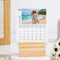 Bazinco Personalized Photo Print Desk Top Calendar | Custom Wooden Stand Calendar | Personalized Yearly Photo Calendar for Office Desk & Home Decor