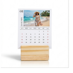 Bazinco Personalized Photo Print Desk Top Calendar | Custom Wooden Stand Calendar | Personalized Yearly Photo Calendar for Office Desk & Home Decor
