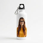 Bazinco Personalized Aluminum Sipper Bottle with Custom Photo Print, Carabiner Clip & Secure Screw Cap, Portable Water Bottle for Gym, Travel & Office