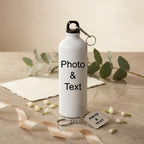 Bazinco Personalized Photo & Text Sipper Bottle with Custom Keychain | Customized Water Bottle Gift