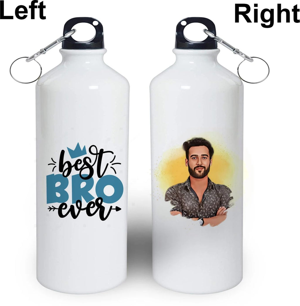 Bazinco Personalized Best Bro Ever Sipper Bottle with Custom Photo | Personalized Water Bottle Gift for Brother