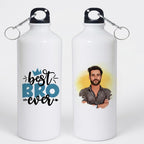 Bazinco Personalized Best Bro Ever Sipper Bottle with Custom Photo | Personalized Water Bottle Gift for Brother