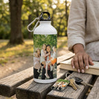 Personalized Photo Water Bottle & Matching Photo Keychain Combo