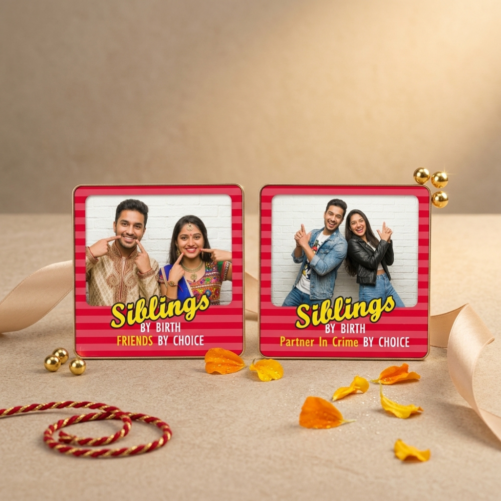 Personalized Photo Magnet for Fridge | Siblings Gift Magnet | Custom Picture Magnet by Bazinco