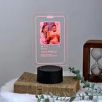 Bazinco Personalized Polaroid Photo LED Lamp with Black Base | Custom Picture Acrylic Night Light | Personalized Gift for Couples, Anniversary & Birthday