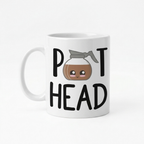 Bazinco Pot Head Funny Coffee Pun Ceramic Mug | Cute Coffee Pot Printed Coffee Mug | Premium Ceramic Tea Cup | Funny Gift for Coffee Lovers, Home & Office | 325 ml