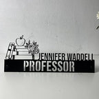 Bazinco Personalized Professor Name Plate – Custom Teacher Desk Name Plate with Books Design