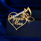 Bazinco Pyaari Maa Heart Brooch – Elegant Mother Love Pin for Saree & Ethnic Wear