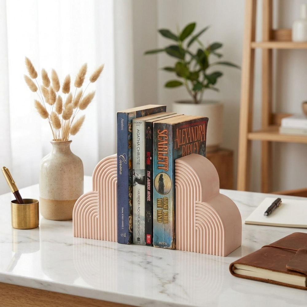 Bazinco Arch Design Bookends – Stylish Book Organizer for Bookshelves & Study Tables