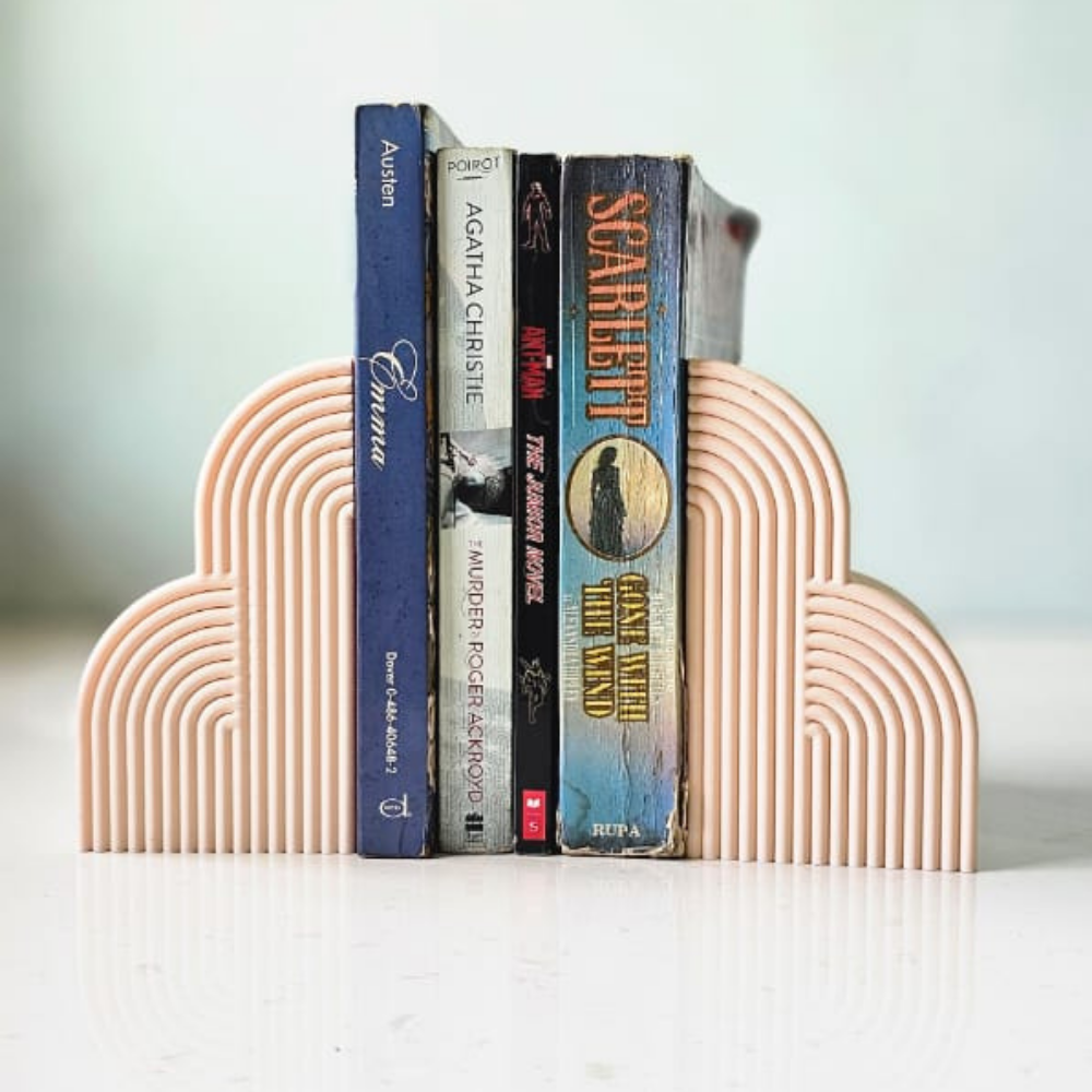 Bazinco Arch Design Bookends – Stylish Book Organizer for Bookshelves & Study Tables