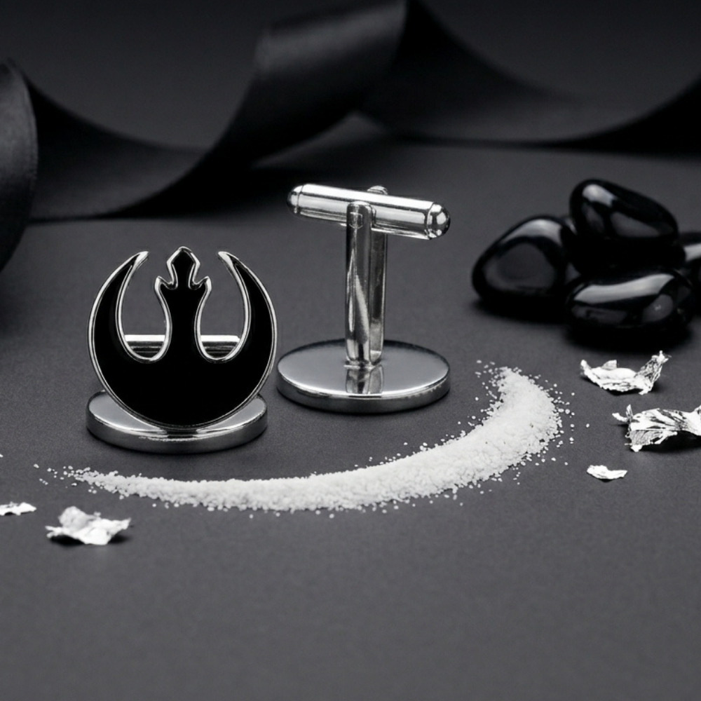 Bazinco Rebel Symbol Cufflinks – Sci-Fi Inspired Designer Cufflinks for Men Formal Wear