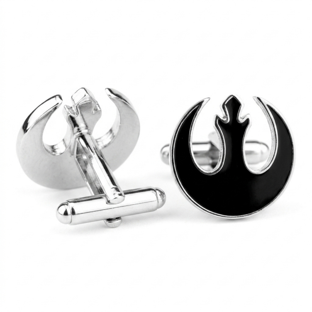 Bazinco Rebel Symbol Cufflinks – Sci-Fi Inspired Designer Cufflinks for Men Formal Wear