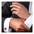 Bazinco Fancy Red Bat Ball Cricket Cufflinks for Men | Sports Cricket Ball & Bat Shirt Cufflinks | Premium Wedding, Party & Gift Accessories