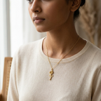 Bazinco Rose Flower Pendant Necklace | Premium Rose Gold Plated Floral Jewelry for Women & Girls