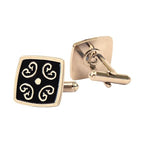Bazinco Royal Baroque Rose Gold Cufflink & Tie Clip Set for Men