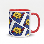 Bazinco Super Bhaiya Coffee Mug - Comic Pop Art Superhero Theme White Ceramic Cup - Rakhi Birthday Gift for Brother or Bhai