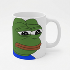 Bazinco Sad Frog Meme Ceramic Coffee Mug | Funny Meme Tea Cup | Premium Printed Ceramic Mug for Coffee, Tea & Office Desk | Gift for Friends, Gamers & Meme Lovers | 325 ml