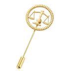 Bazinco Scales of Justice Lapel Pin – Custom Monogram Chain Brooch for Men