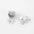 Bazinco Round Pearl Gold Finish Anti Tarnish Shirt Button Cover Set of 2 – Premium Pearl Button Covers for Men & Women | Unisex Formal Shirt Accessory